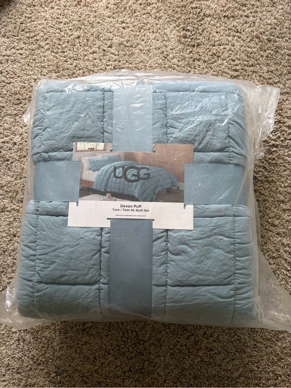 UGG Devon Puff Quilt Set in Sky Blue